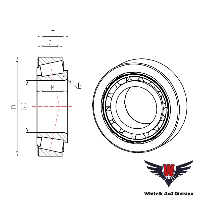 Whitelk Cuscinetto Laterale Differenziale (45,242 x 77,788 x\n21,43 mm)